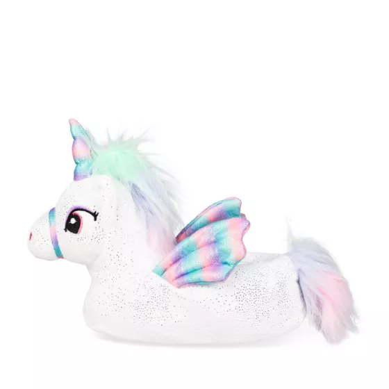 Chaussons peluche licorne BLANC LOVELY SKULL