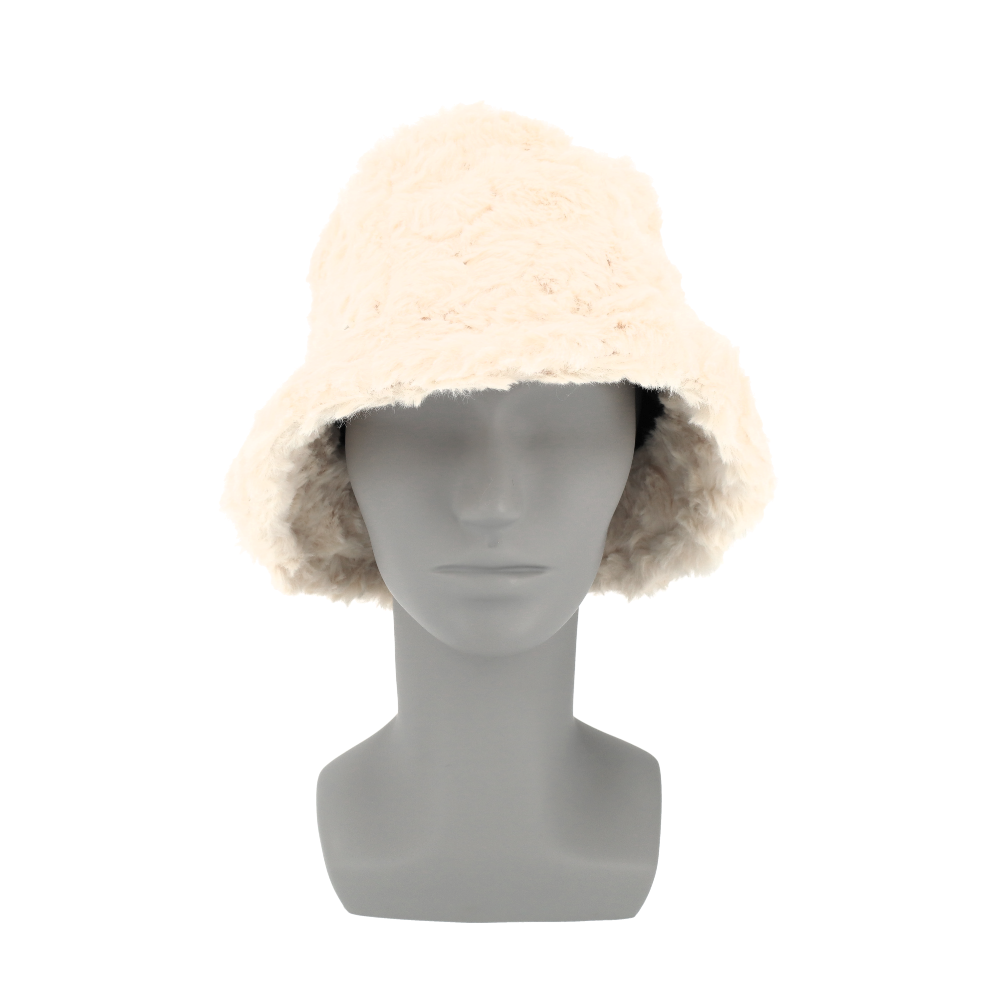 (Ø20cm) Plüsch Fischerhut Fashion Accessoire Winter Bucket Hat - Beige