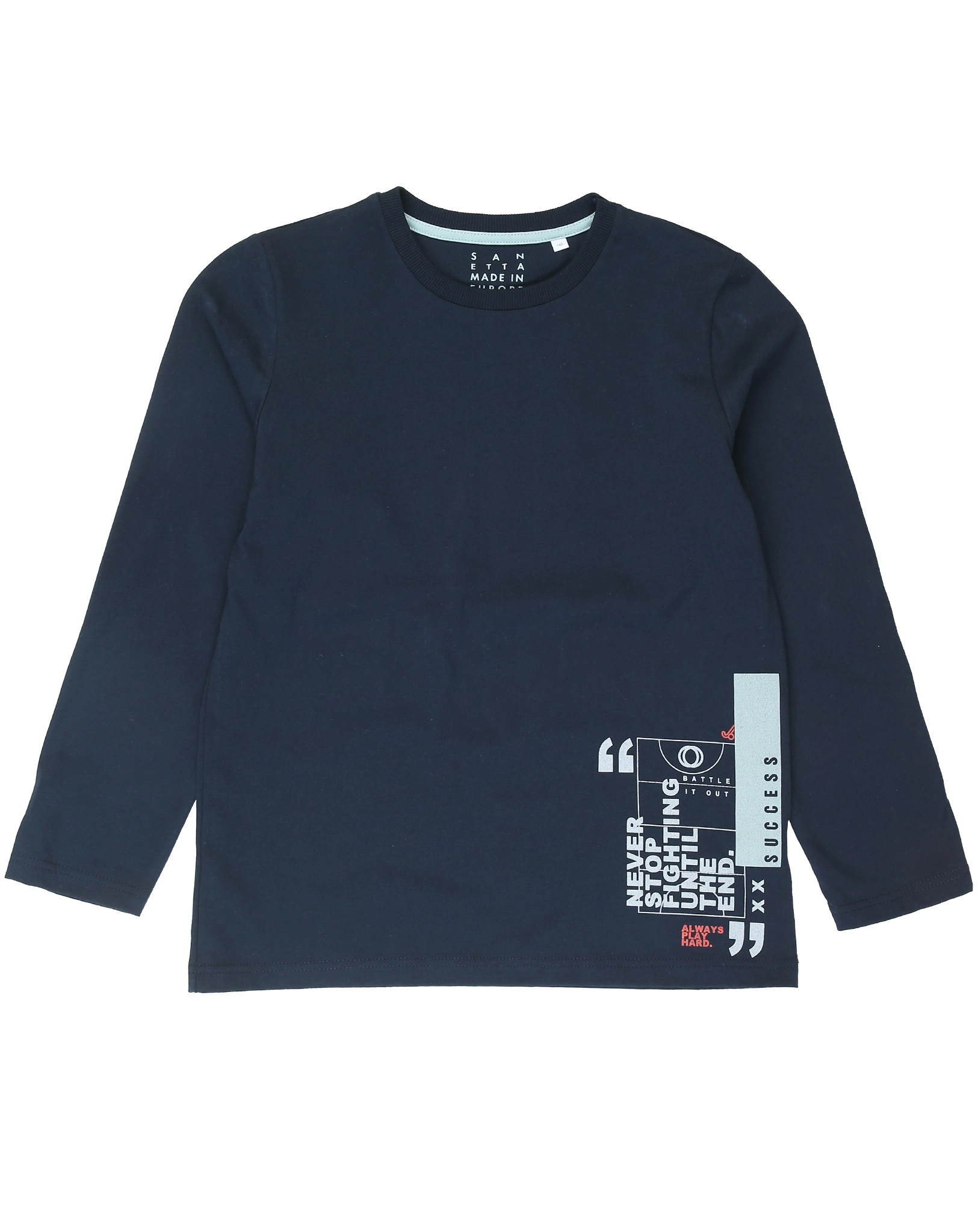 Schlafanzug NEVER STOP in blau/grau