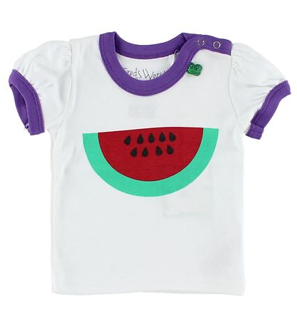 Freds WoRød T-shirt - Hvid m. Vandmelon