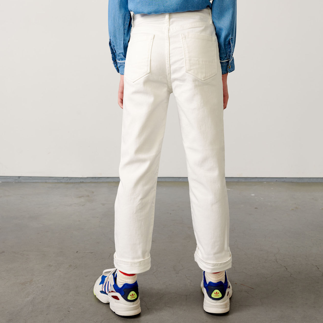 Bellerose Pantalon Pinata en Toile de Coton coupe droite blanc