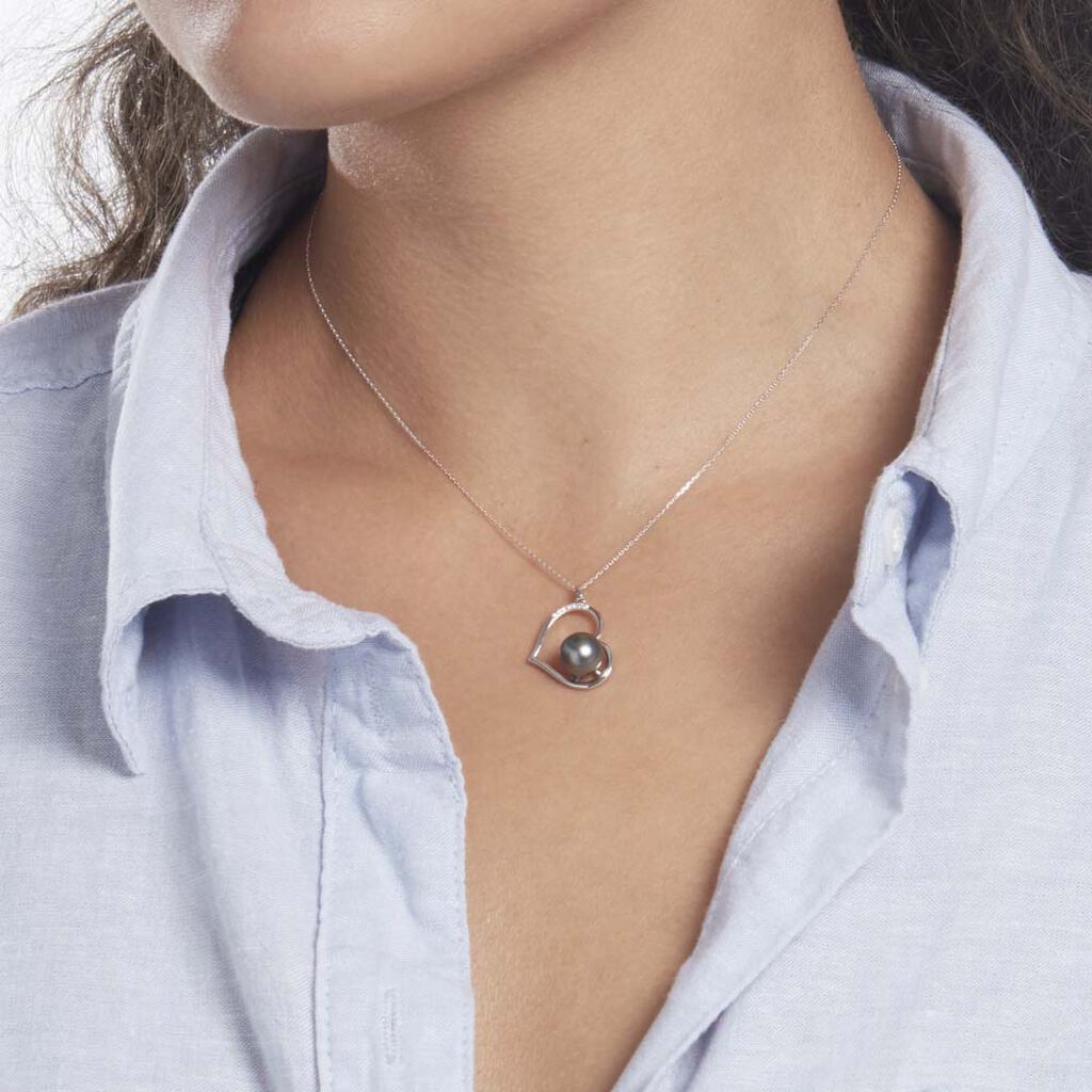 Collier Gian Or Blanc Perle De Tahiti Diamant