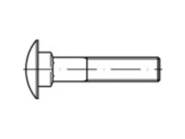 TOOLCRAFT 1061507 Runde, flade skruer M8 45 mm Firkant DIN 603 Rustfrit stål A4 10 stk