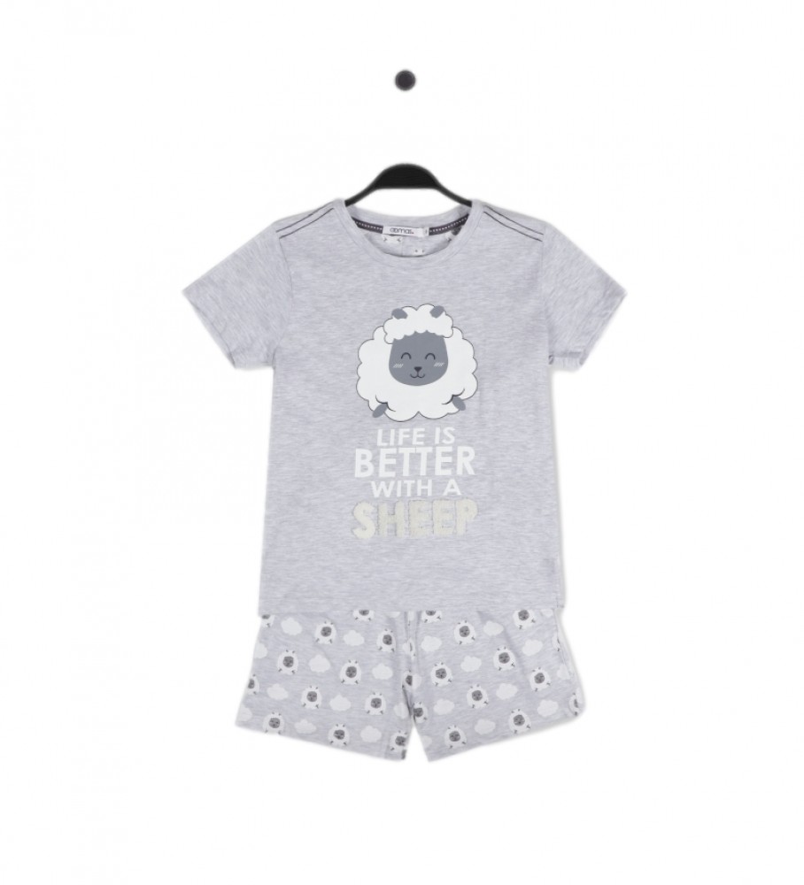Admas Pijama Contar Ovelhas cinza