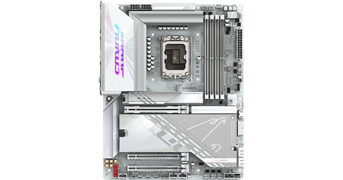 GIGABYTEZ890 AORUS PRO ICE socket 1851 moederbord  (RAID, 5Gb-LAN, WI-FI 7, BT, Sound, ATX)