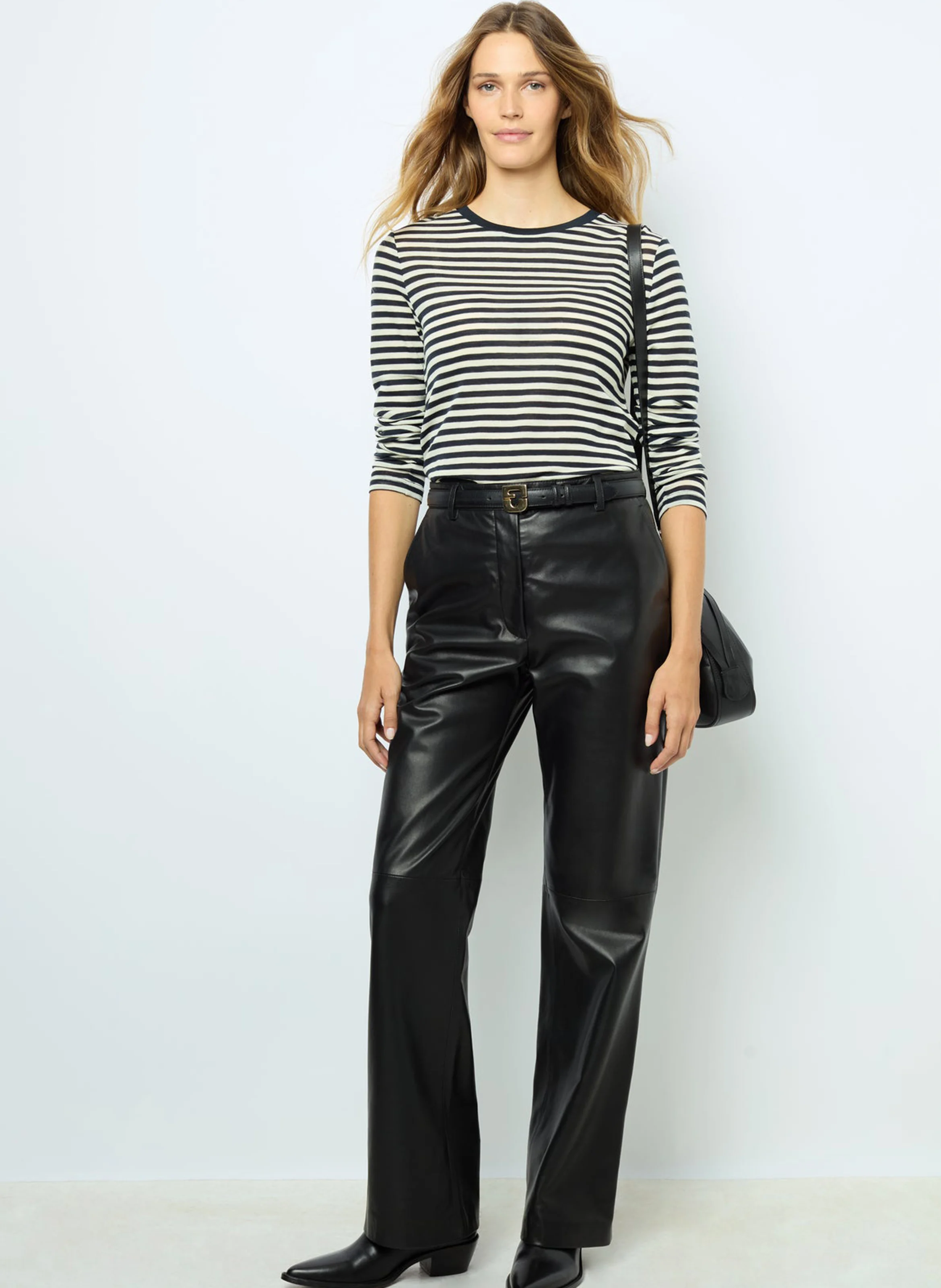 ATHENAIS - Pull droit col rond en laine | Blanc