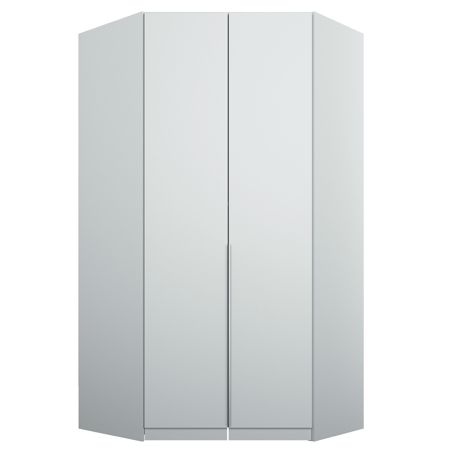 Drehtüren-Eckschrank - seidengrau - 2-türig - 117x229 cm