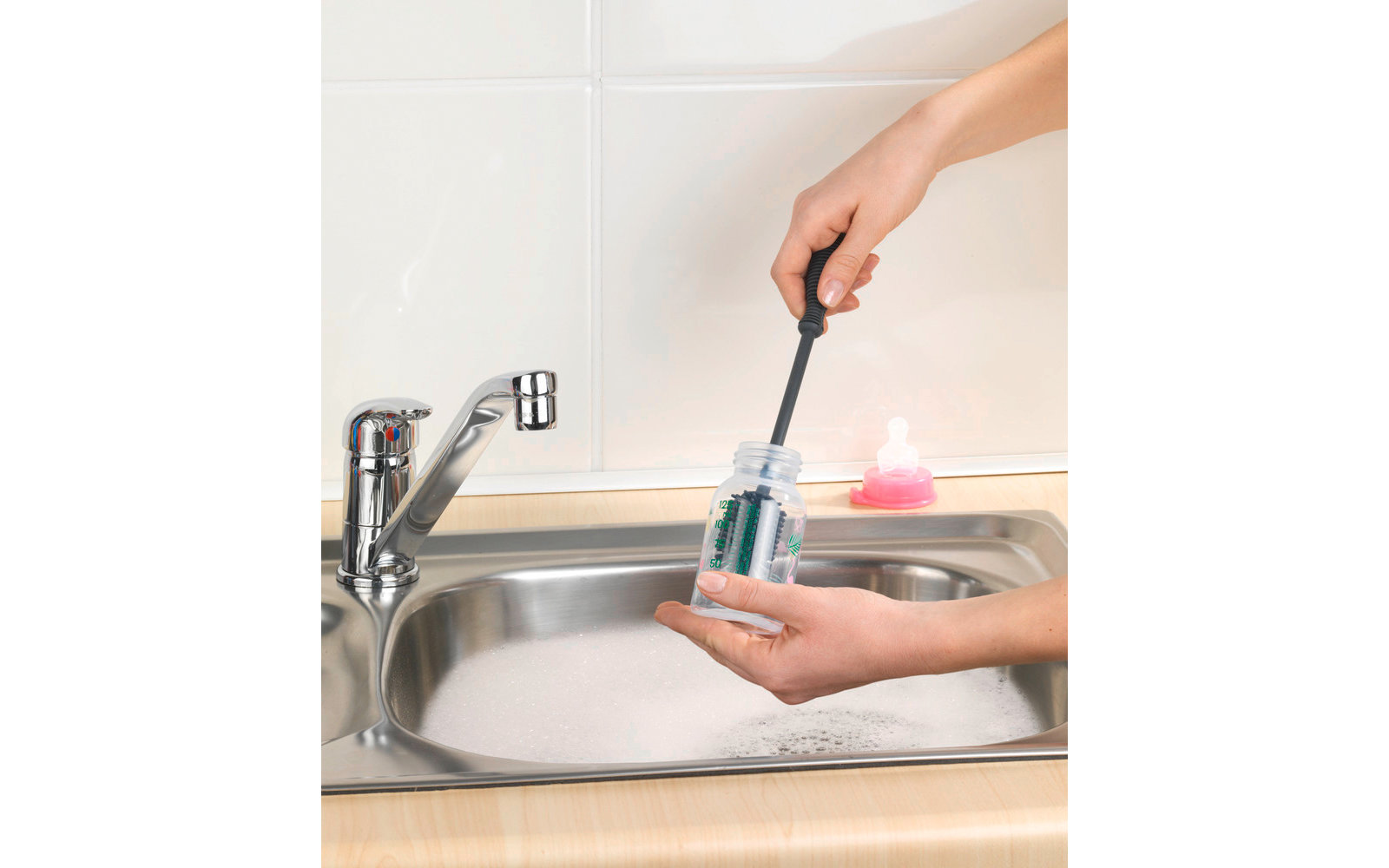 Wenko Silikon Spülbürste 25 cm grau