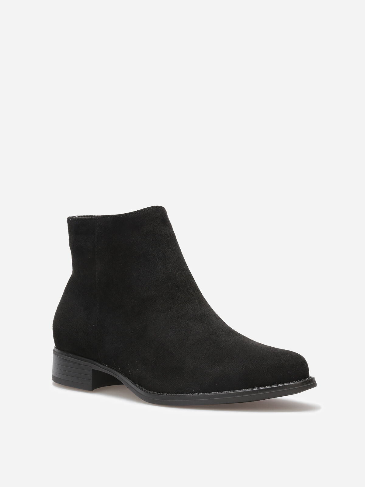 Bottines plates en suédine- Noir
