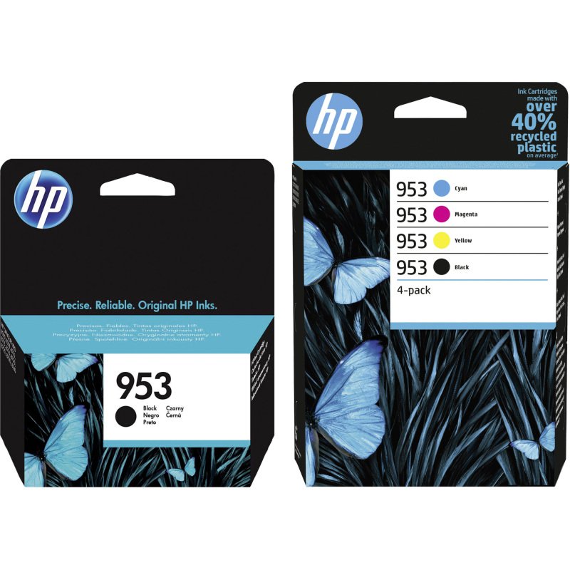 HP 953 pack 2 cartouches noires + 3 cartouches couleur pour imprimante jet d'encre