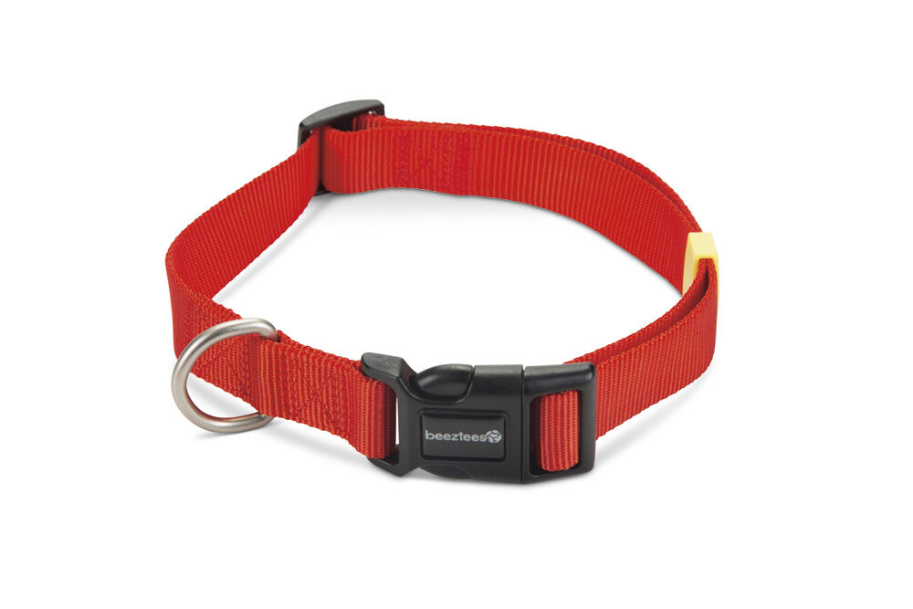 Beeztees Uni - Halsband Hond - rood - 48 tot 70 cm