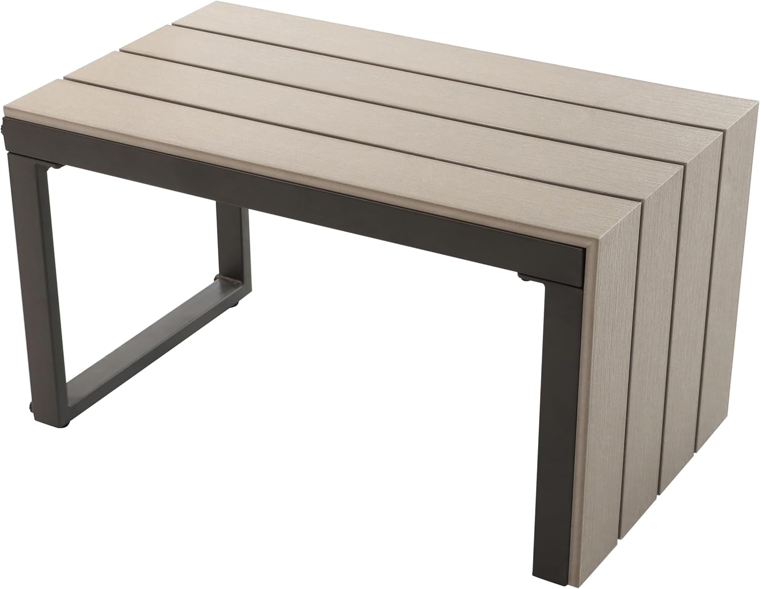 Koll Living Premium Lounge Set Calea – Modulares Gartenmöbel Set in Holzoptik – 3-TLG. Outdoor Sitzgruppe mit 2 Sofas, Tisch & Kissen – Wetterfest für Terrasse & Balkon - Exra Dicke Kissen