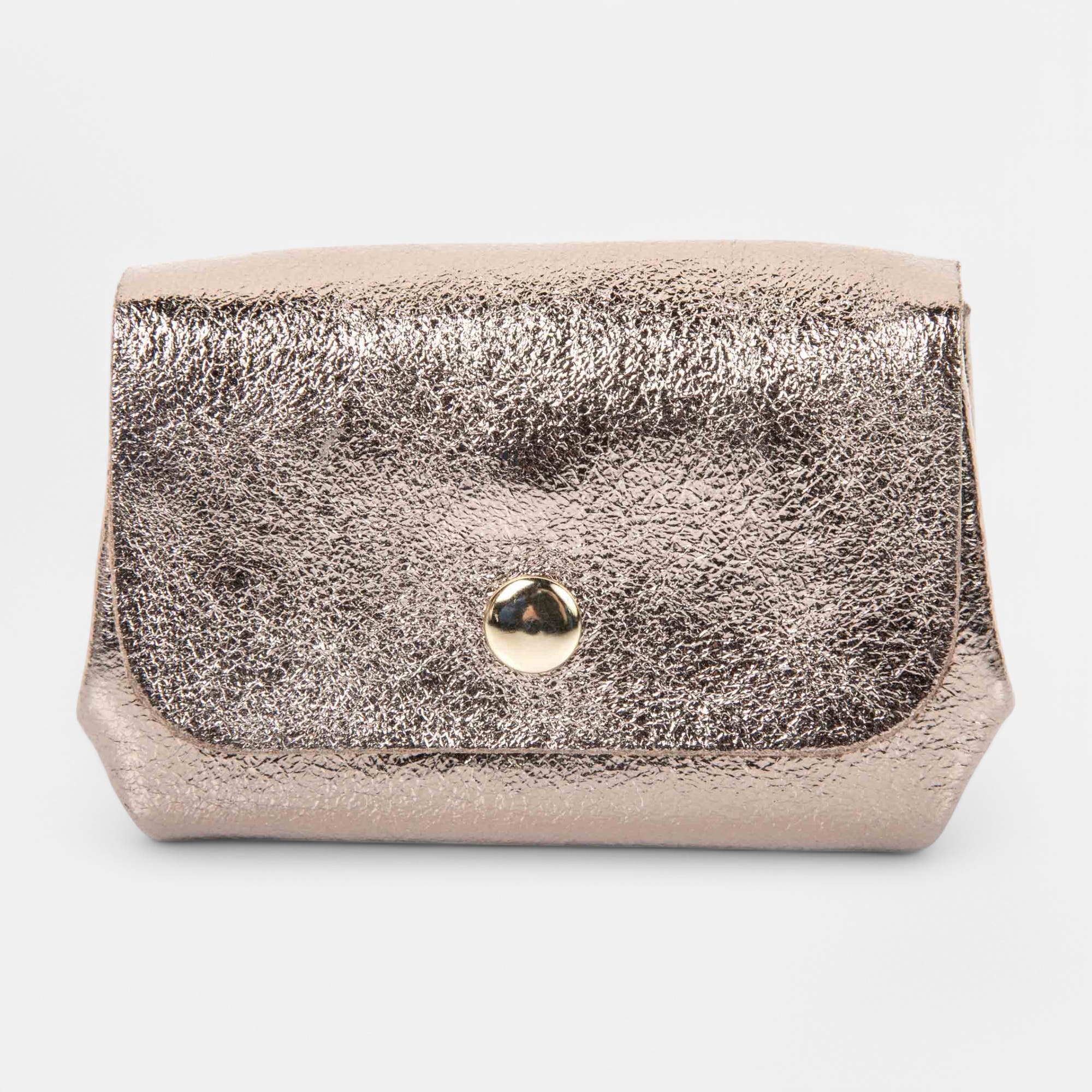 Petite maroquinerie en cuir bronze