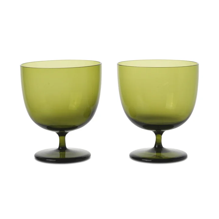 Ferm Living - Host Wasserglas, moosgrün (2er-Set)