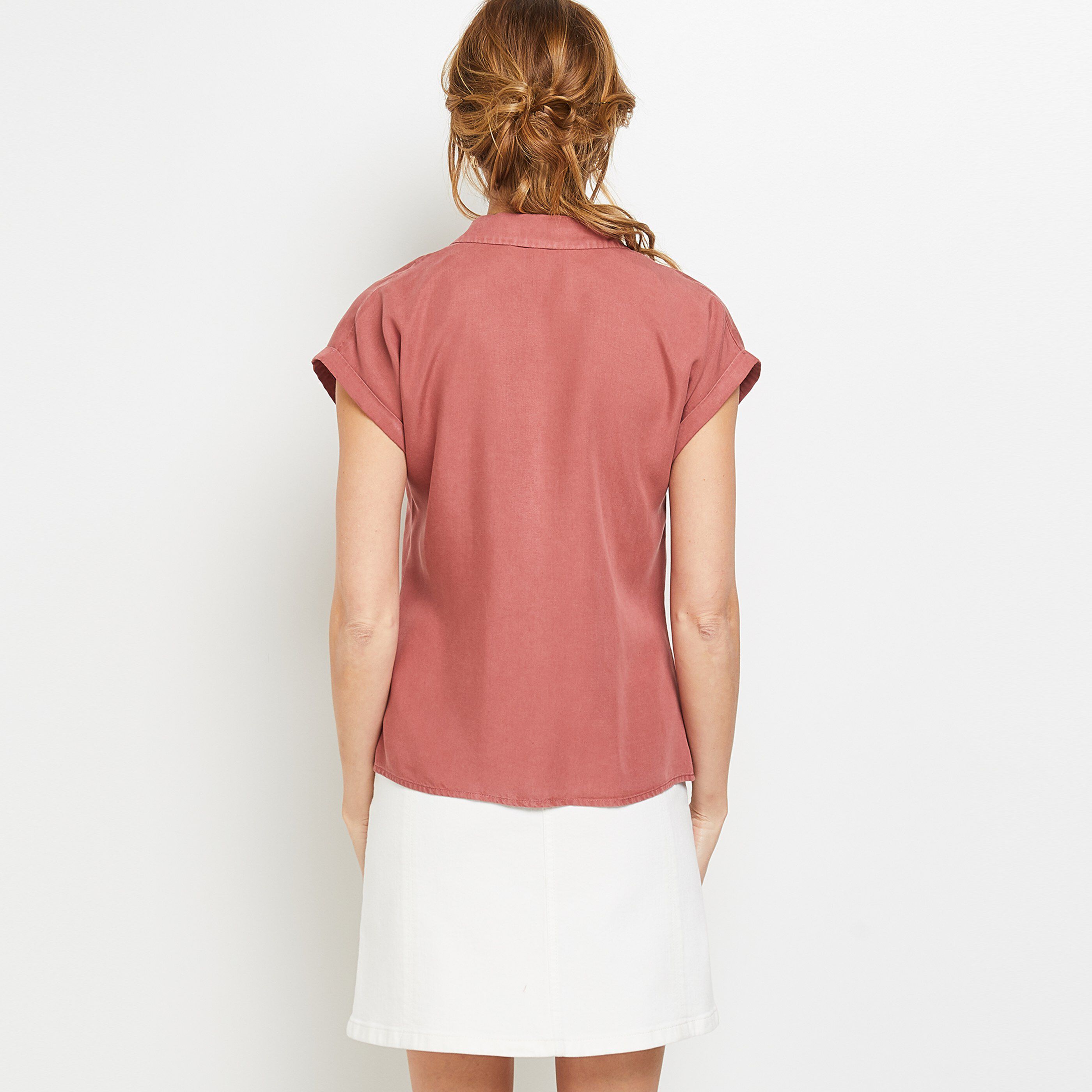 Chemise manches courtes femme - TERRACOTTA