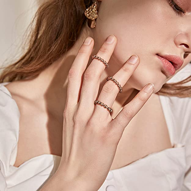 (3er Set) Anti Stress Fidget Finger Ring - Roségold