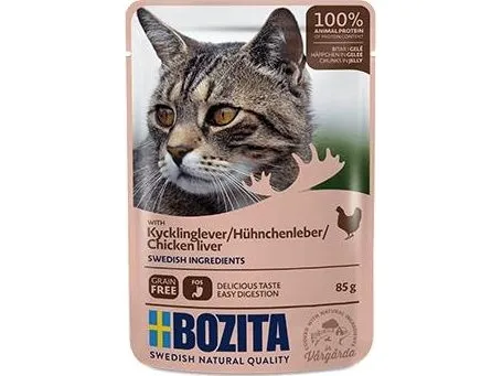 Bozita Kødboller i gelé med kyllingelever - kattepose - 85g