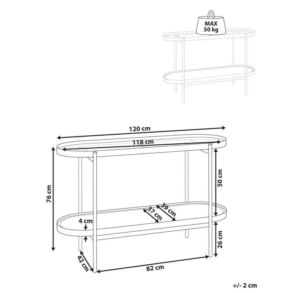 RENO - Sidetable - Lichtbruin - Hout