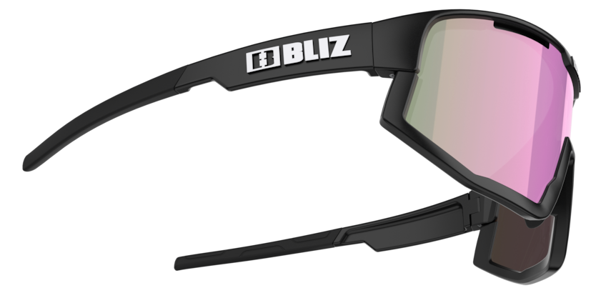 Bliz Fusion Small Cykelbriller Matsort med Pink Linse