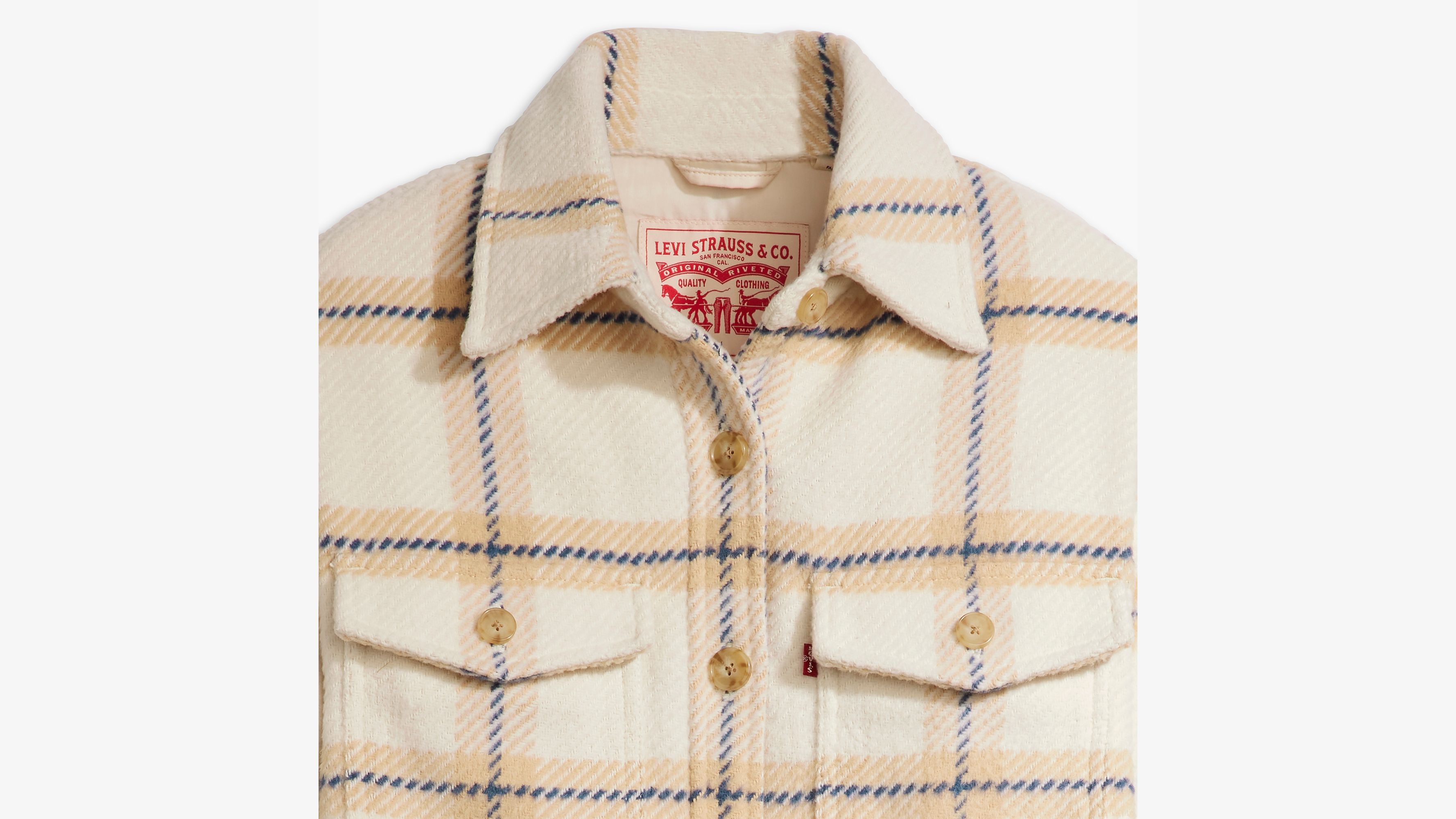 Veste-chemise Nola - Etta Plaid Almond Buff - Beige