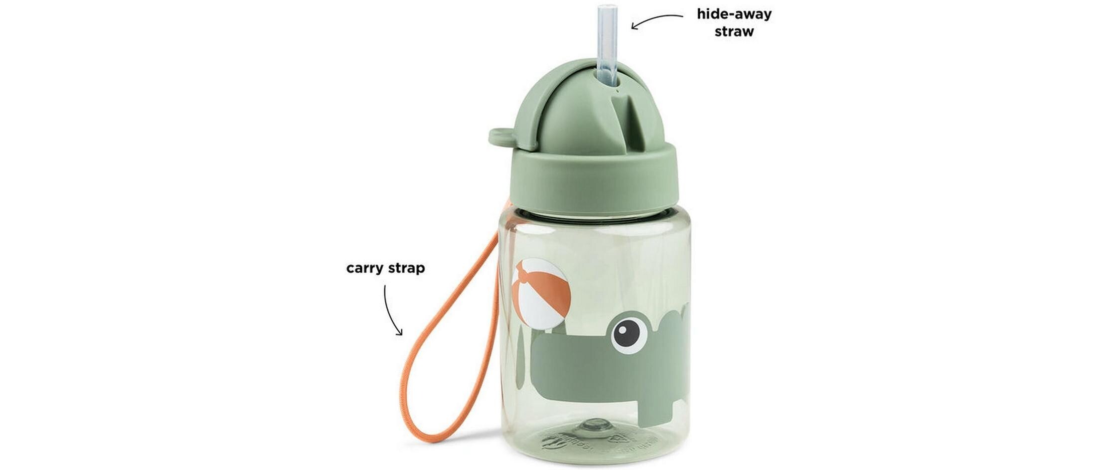 Trinkflasche Playground Grün 280 mlTrinkflasche mit Strohhalm