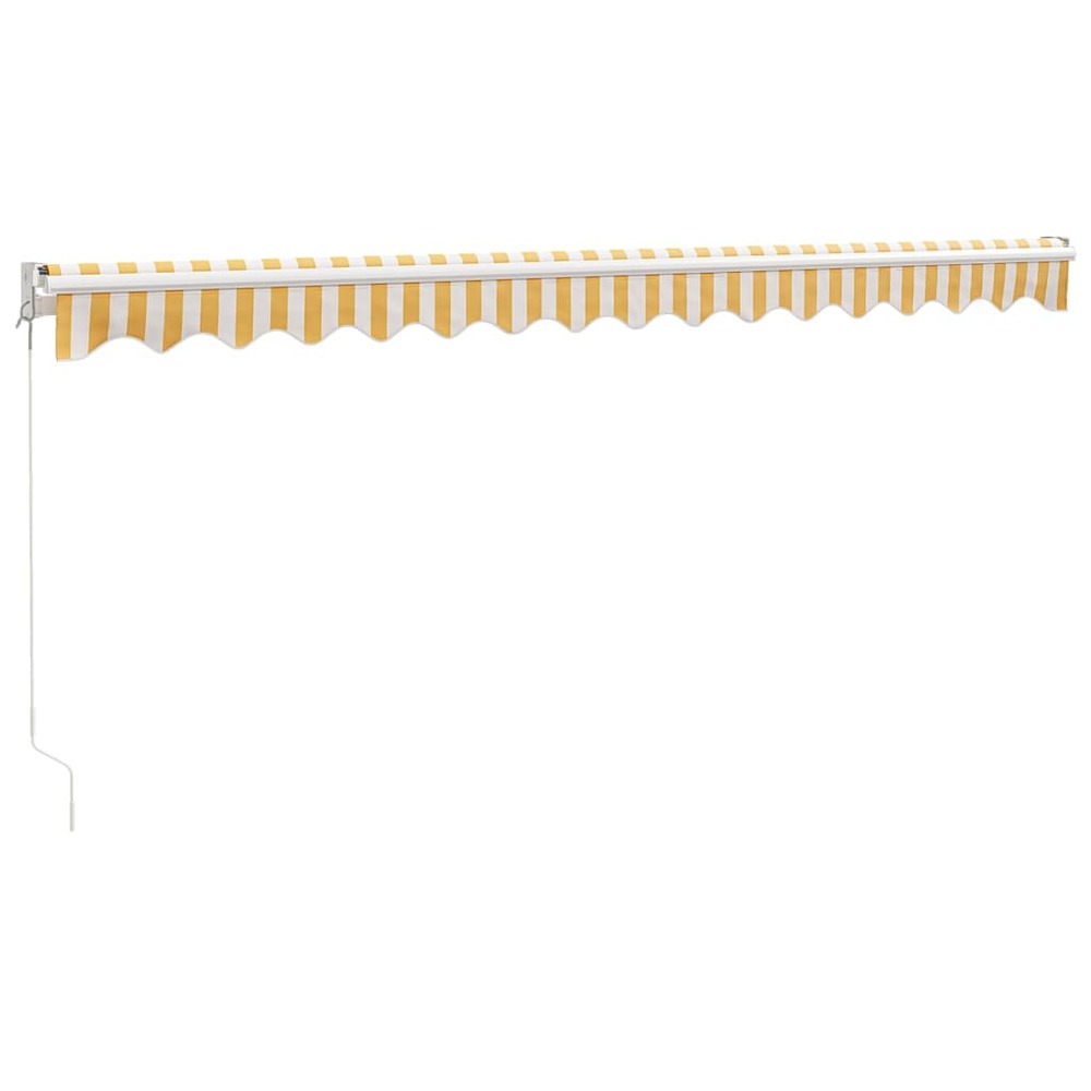 Auvent rétractable jaune et blanc 4,5x3 m tissu et aluminium