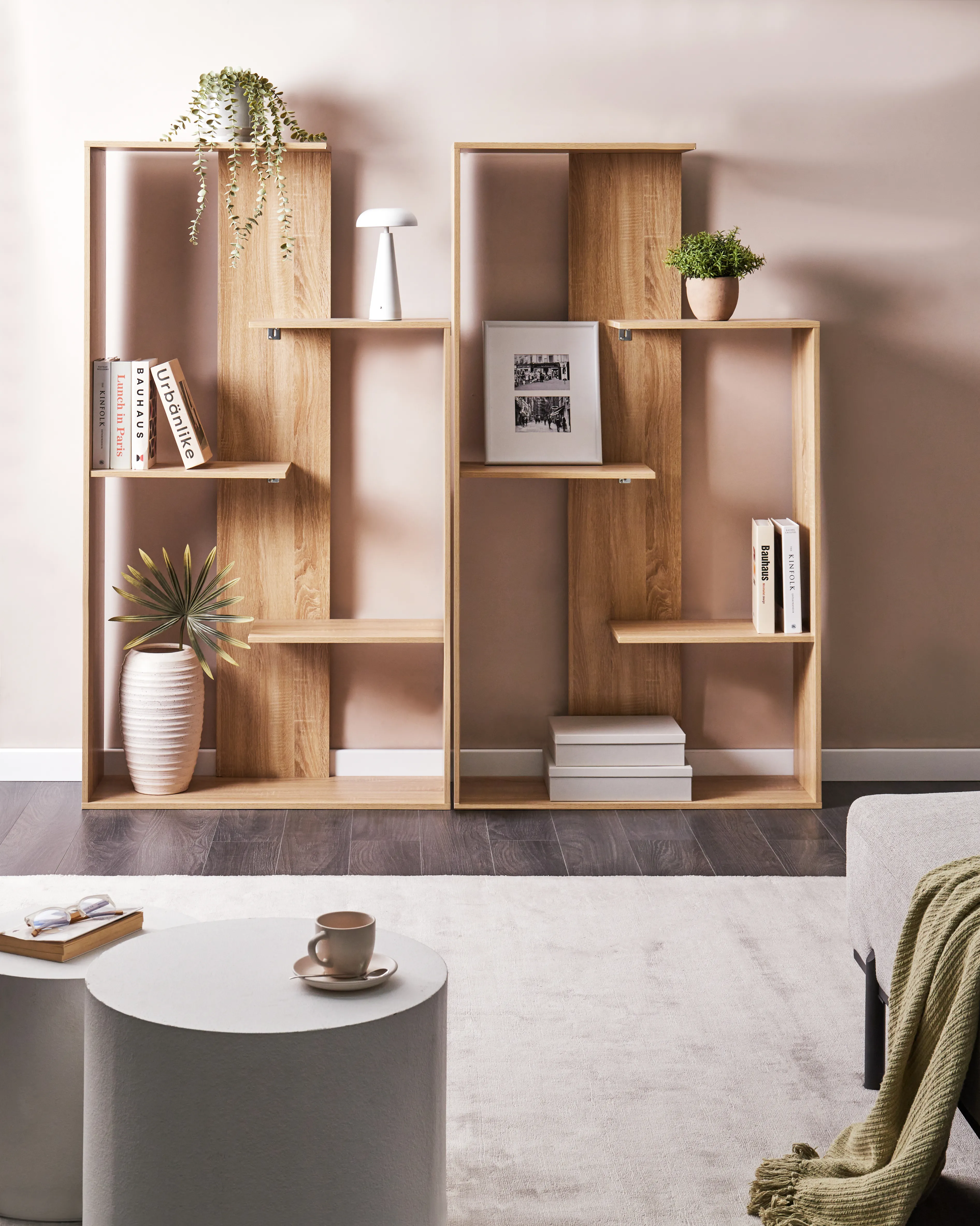 Boekenkast met 3 planken KAHNTAH 163 cm Lichtbruin