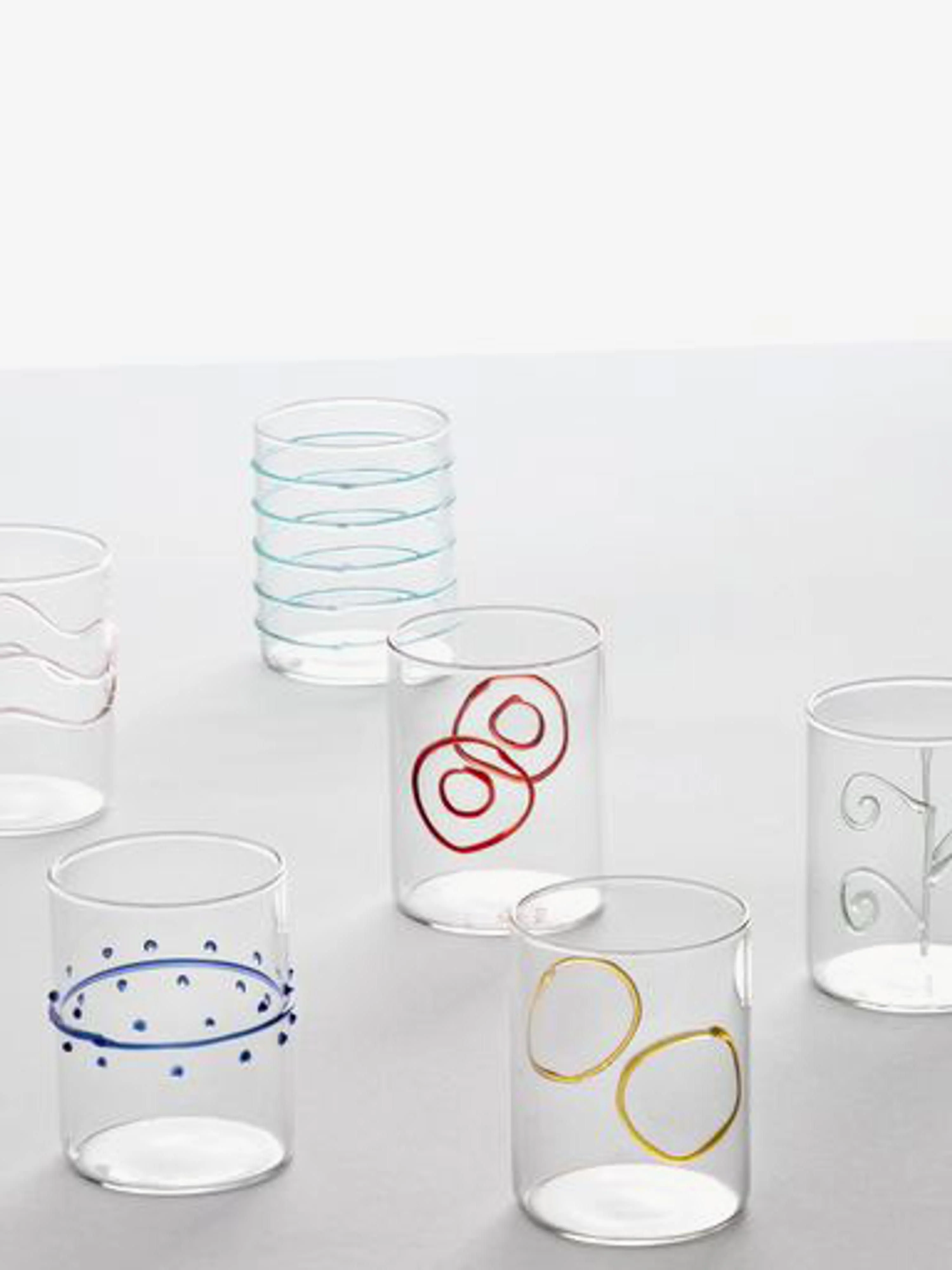 Handgemaakte waterglazen Deco' Arlecchino van borosilicaatglas, 6-delig