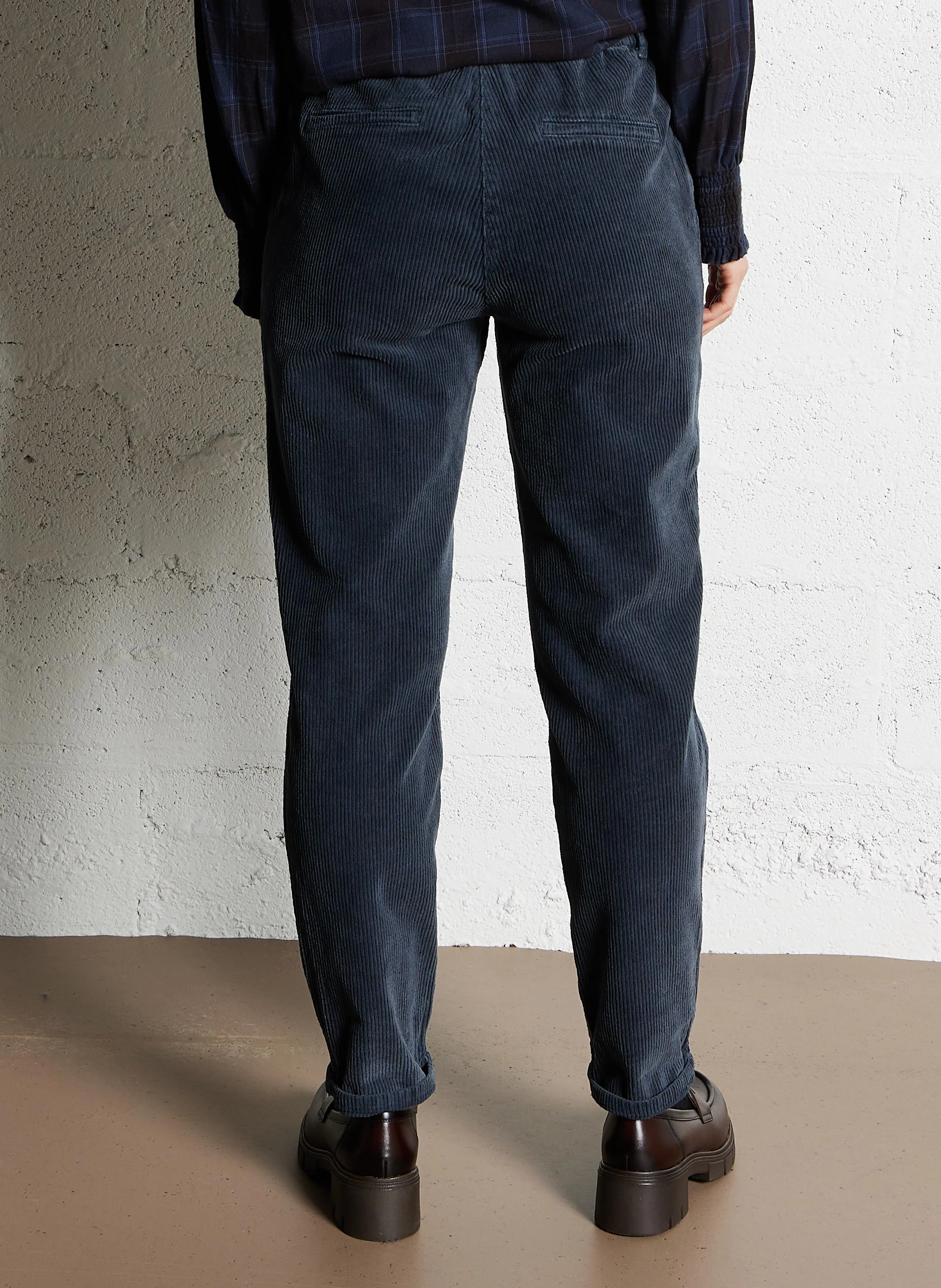 SABIL - Pantalon carotte en coton | Bleu