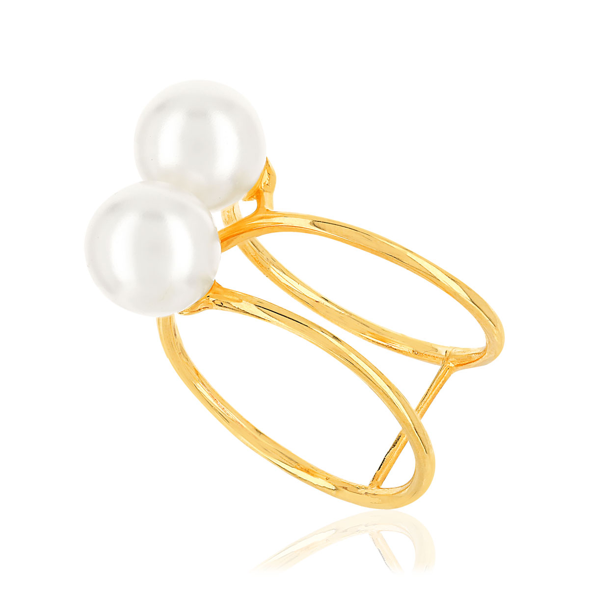Bague or jaune 375 perles culture chine