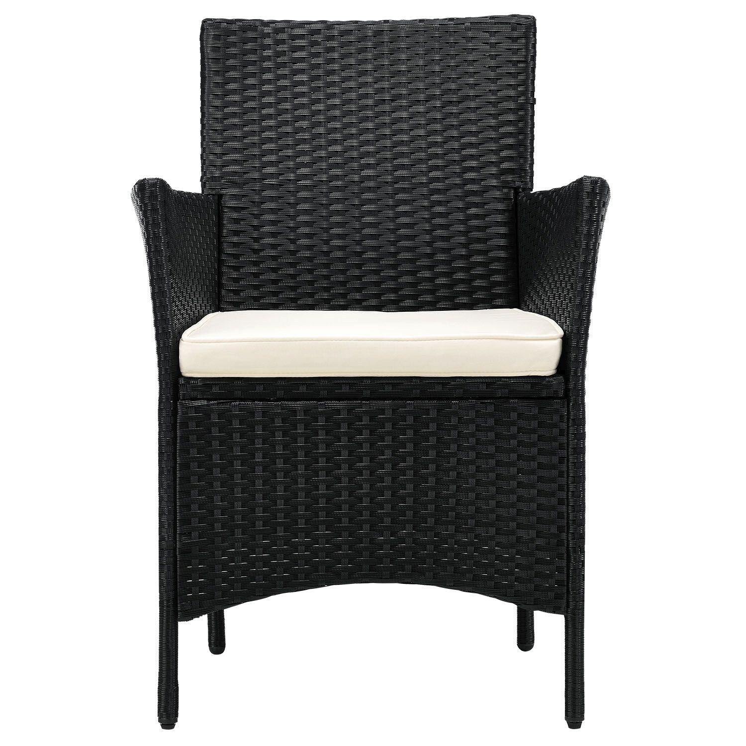 Juskys Polyrattan Balkon Set Bayamo 3-teilig für 2 Personen – Balkonmöbel mit Tisch & 2 Stühlen