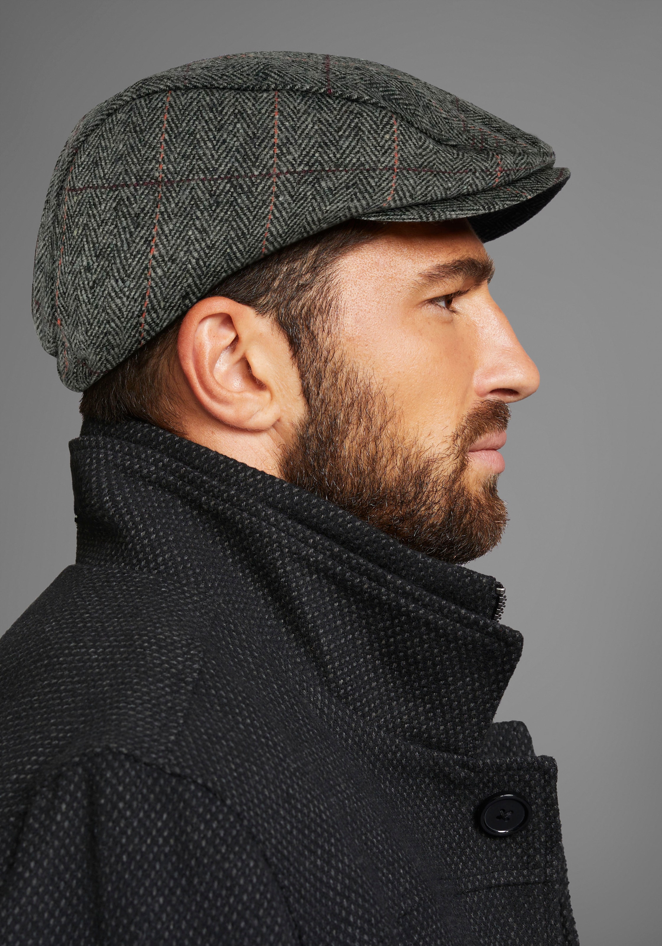 Man's World Schiebermütze , stylischer Winter-Flatcap - wärmend gefütter - NEW