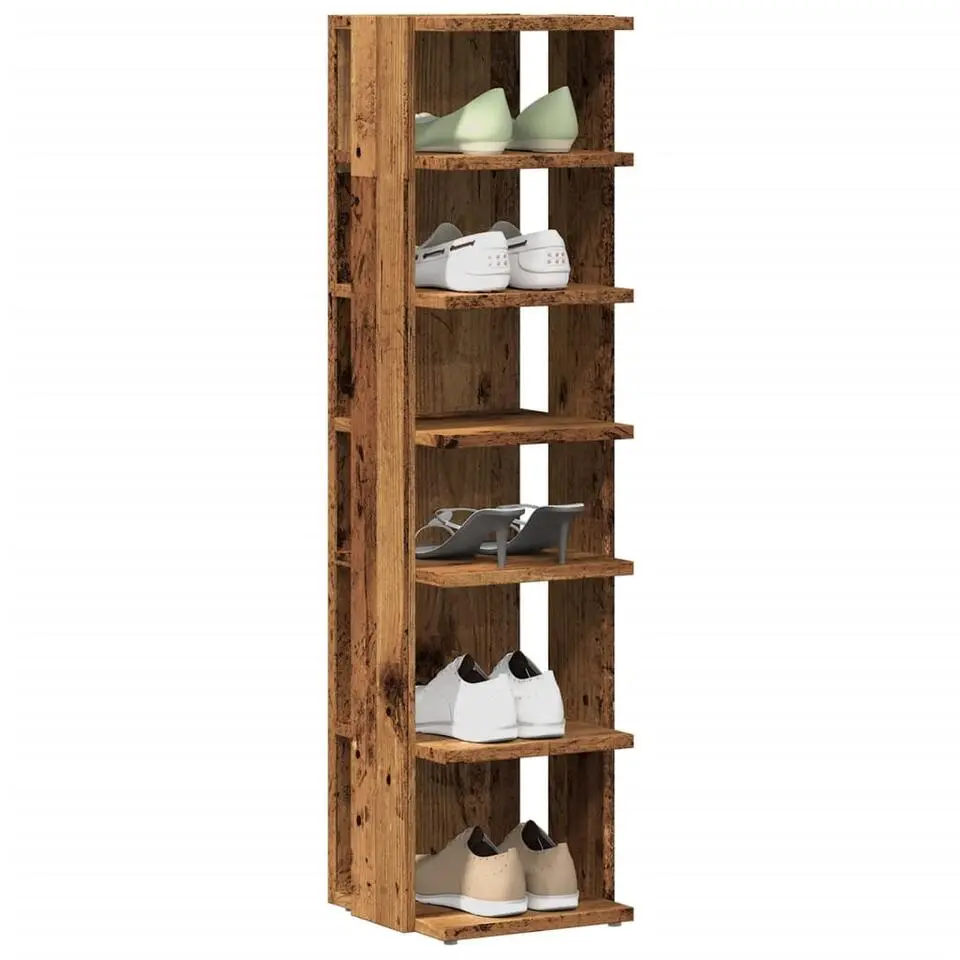 vidaXL - 6-laags Schoenenkast 6 paar - Oud hout - 28x27x102 cm