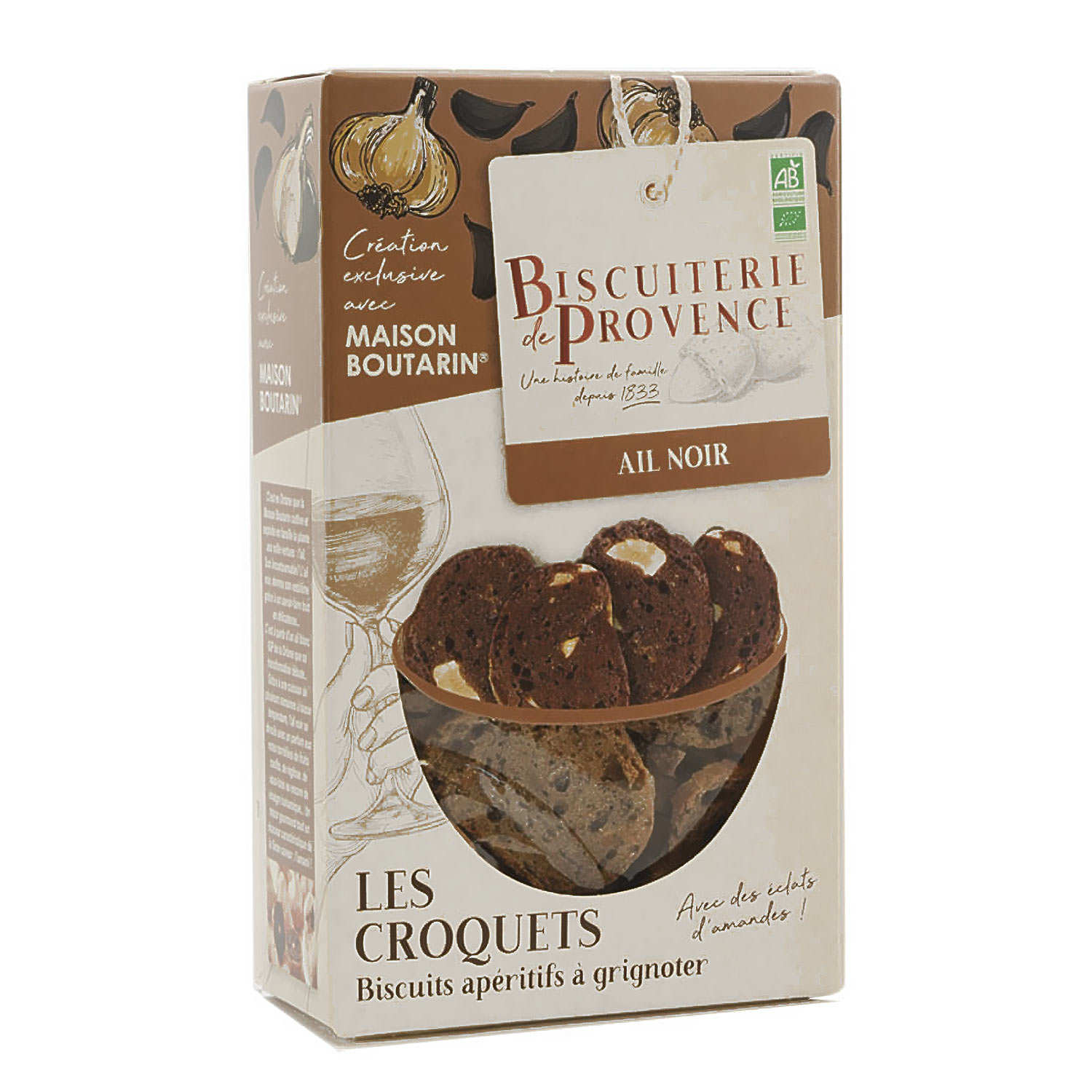Croquets apéritifs bio à l'ail noir de la Maison Boutarin