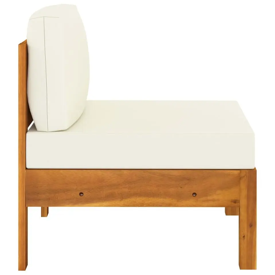 vidaXL - Loungeset wit - Acaciahout - 6 stuks - Met kussens - 100x60 cm