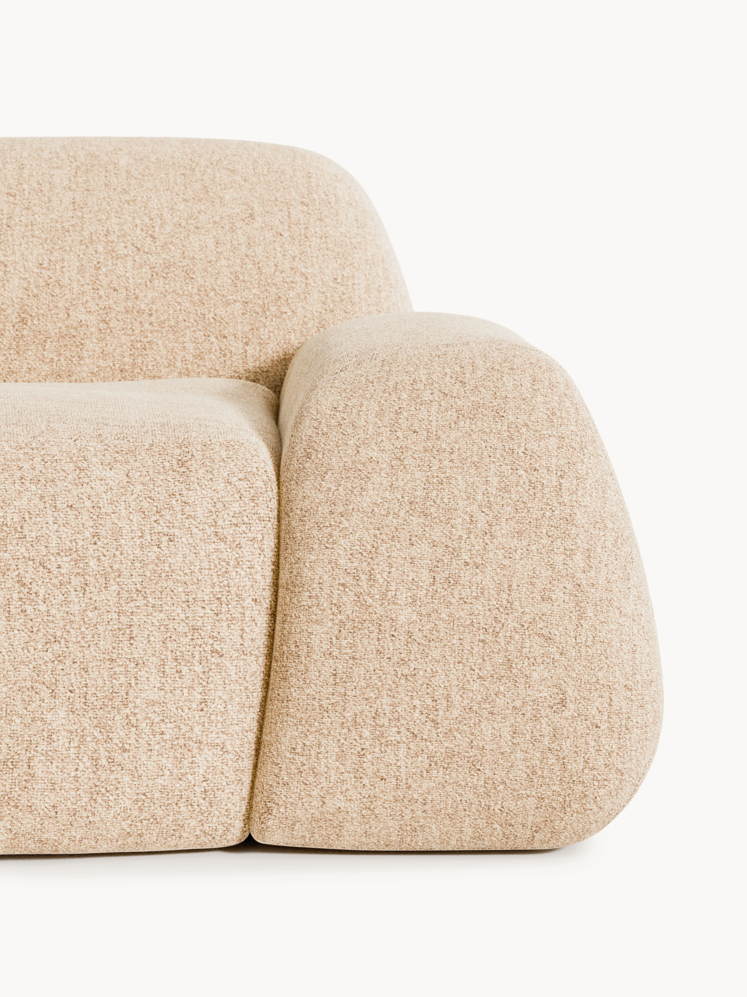 Modulaire bouclé XL hoekbank Wolke met chaise longue
