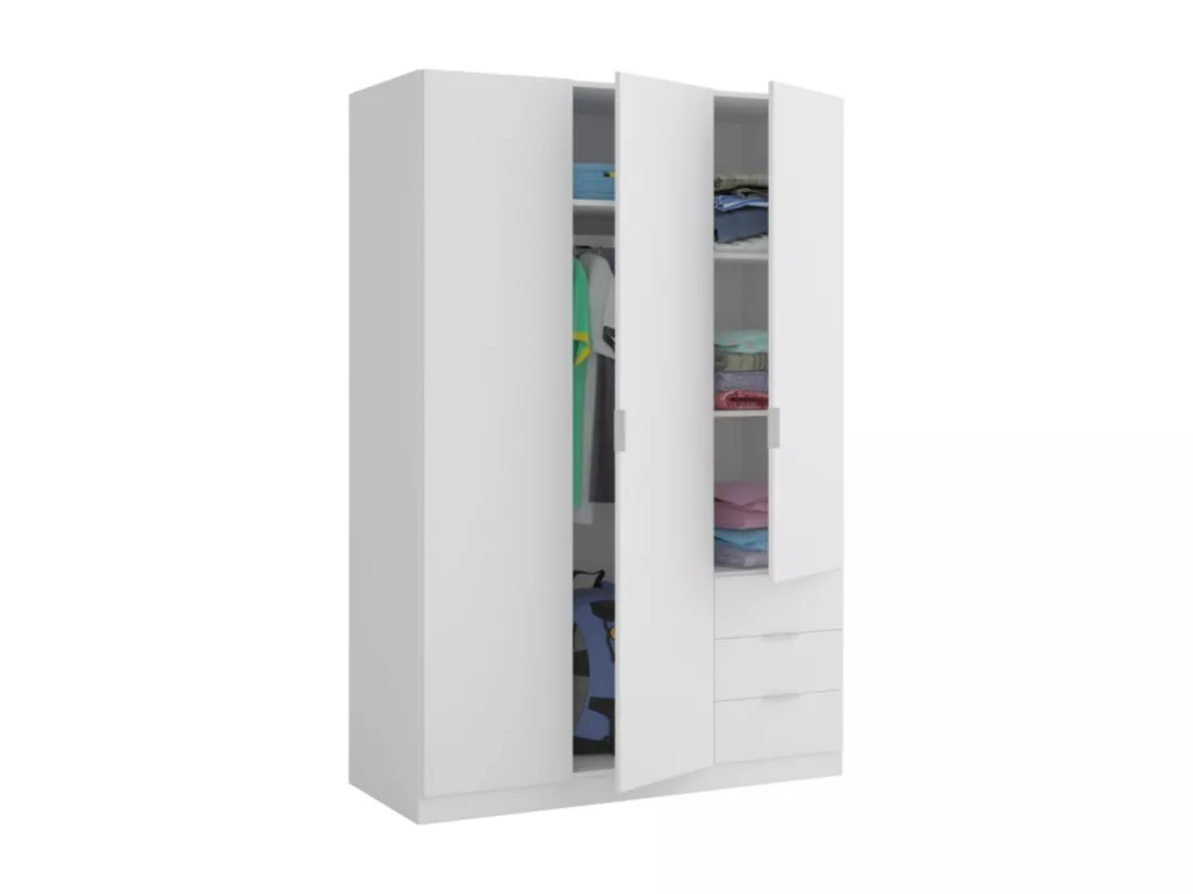 Armoire 3 portes + 3 tiroirs L121 x H180 cm