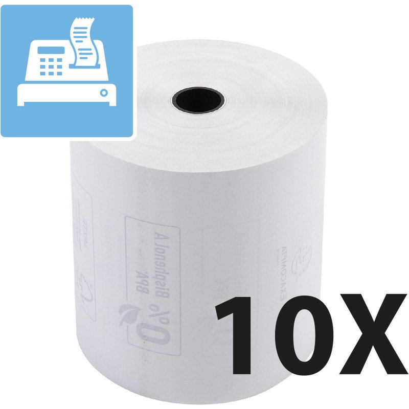 Bobines Caisses Exacompta 43809E - l 80 mm x L 85 m, Ø 80 mm - 1 pli(s) - paquet de 10