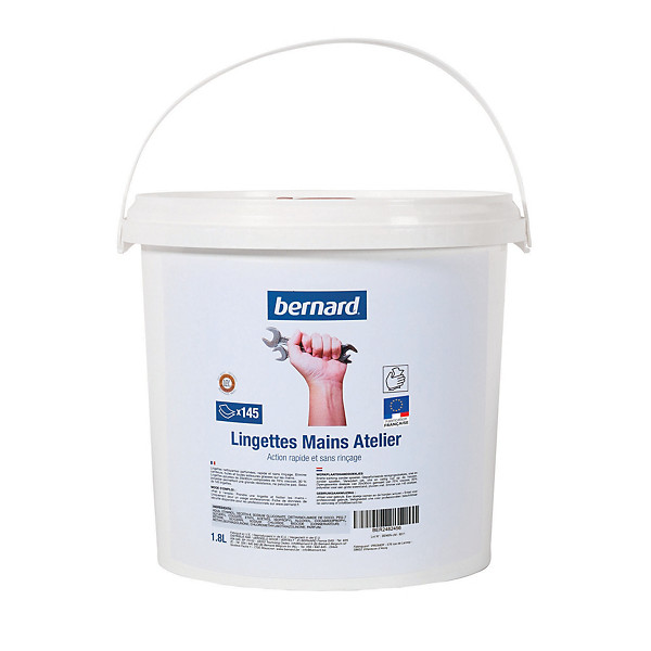 Lingettes mains atelier Bernard, seau de 145