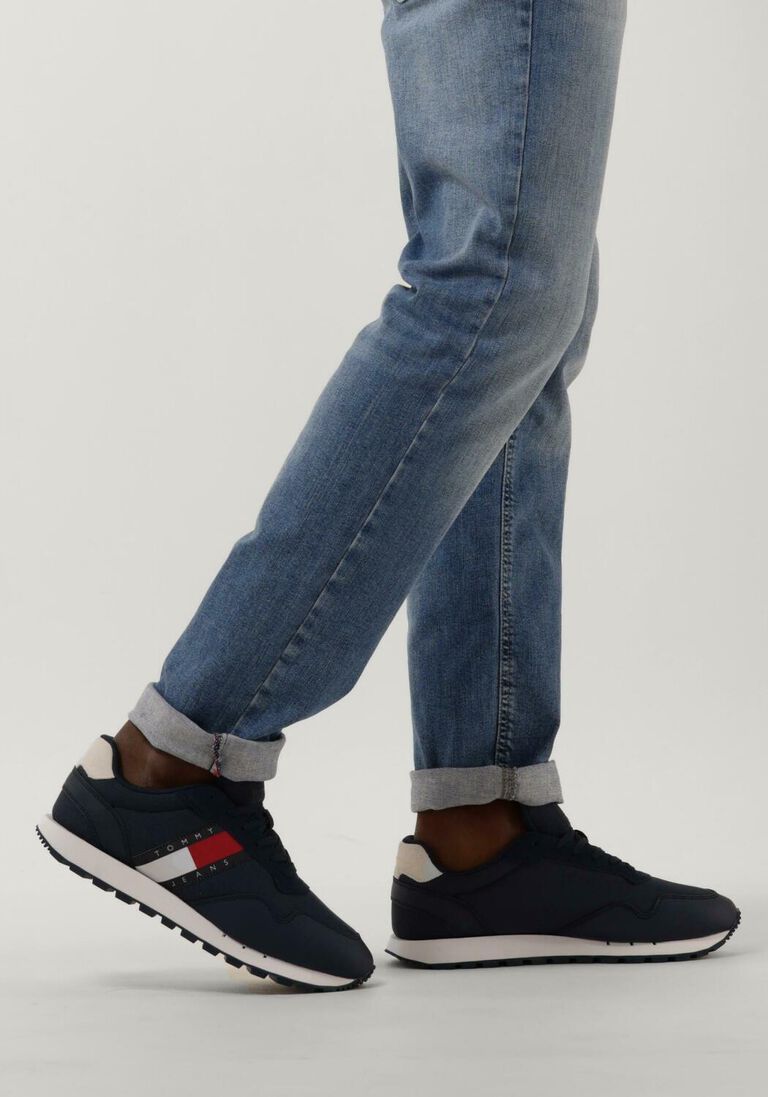 TOMMY JEANS blauwe tommy jeans lage sneakers retro leather