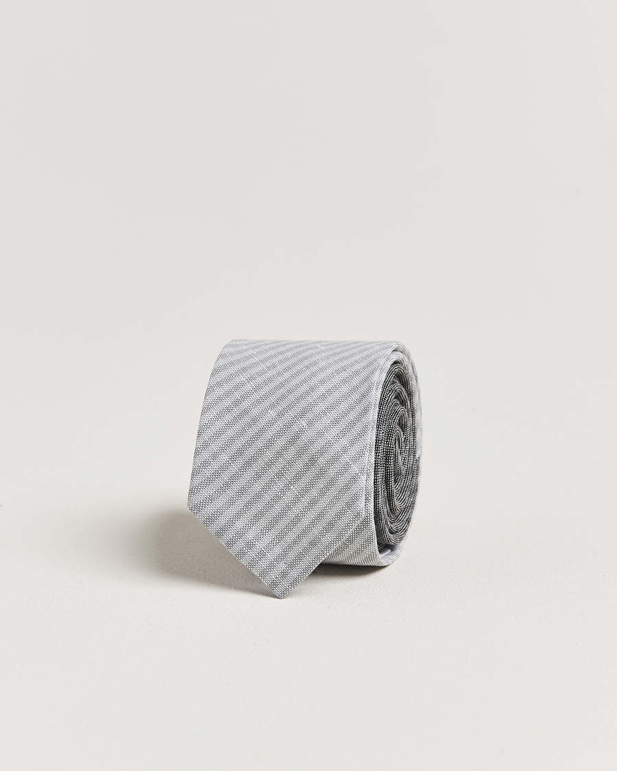 Thom Browne Uni Stripe Tie Light Grey