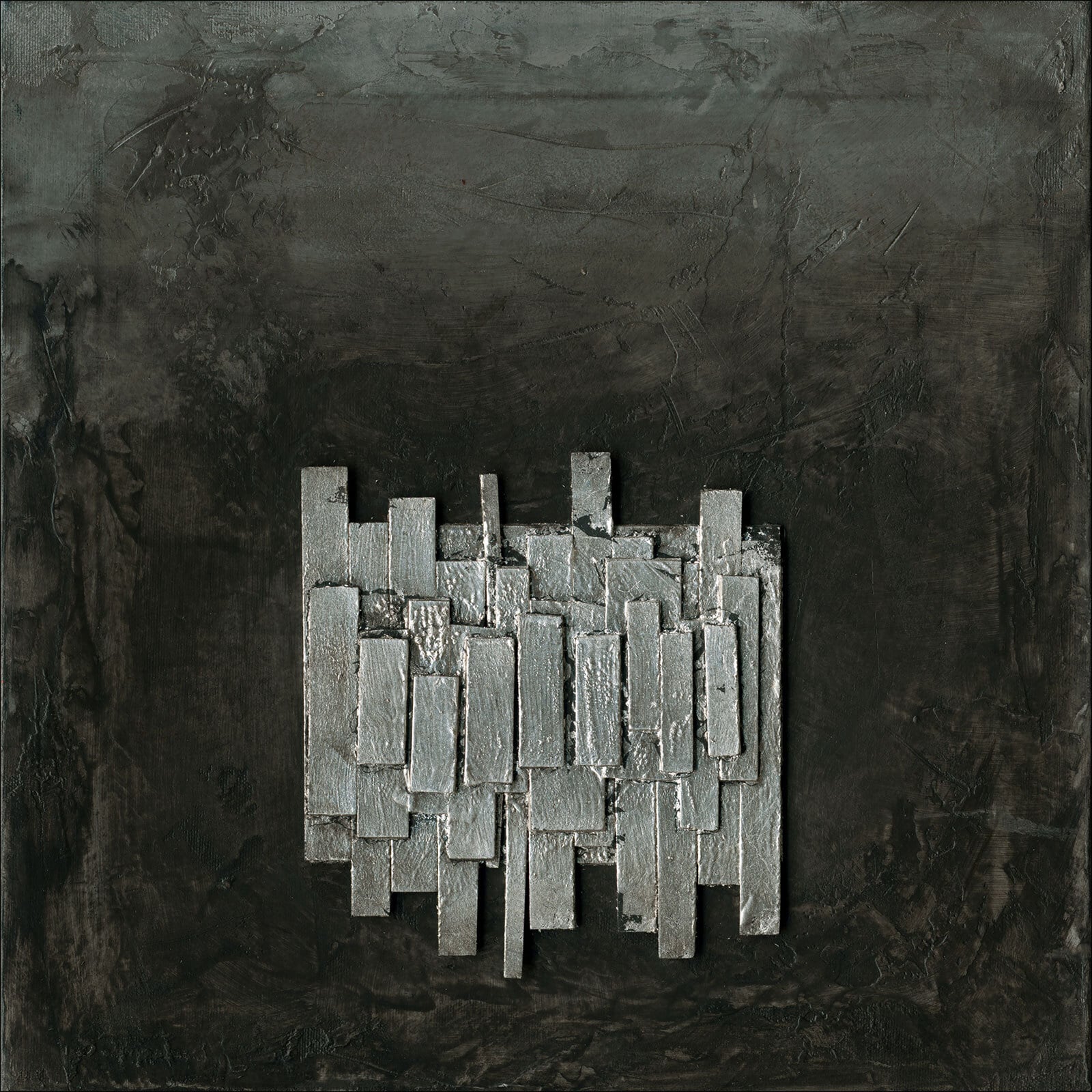 PRO ART Handpainting Bild BLACK & SILVER III 40 x 40 cm Leinwand mehrfarbig