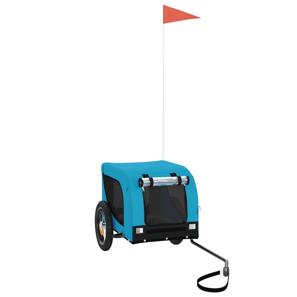 vidaXL Reboque para Cães de Bicicleta em Tecido Oxford Azul e Preto