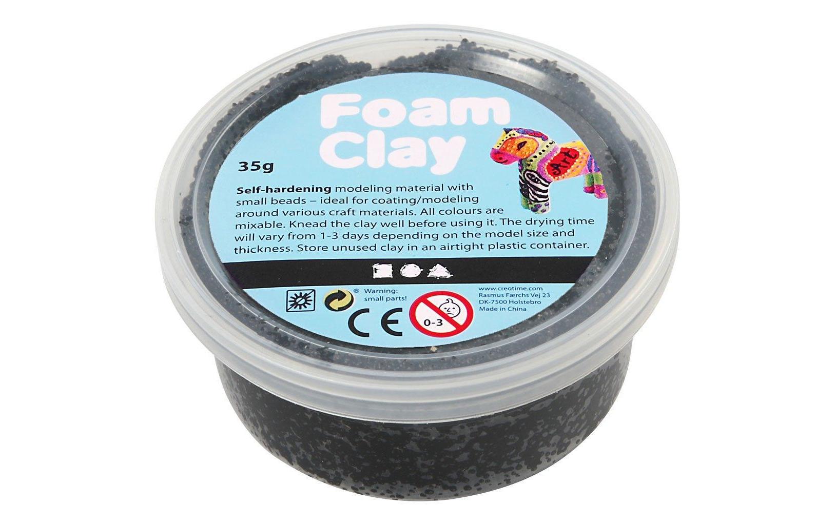 Modelliermasse Foam Clay 35 g SchwarzSelbsthärtende Modelliermasse mit winzigen Styroporkügelchen