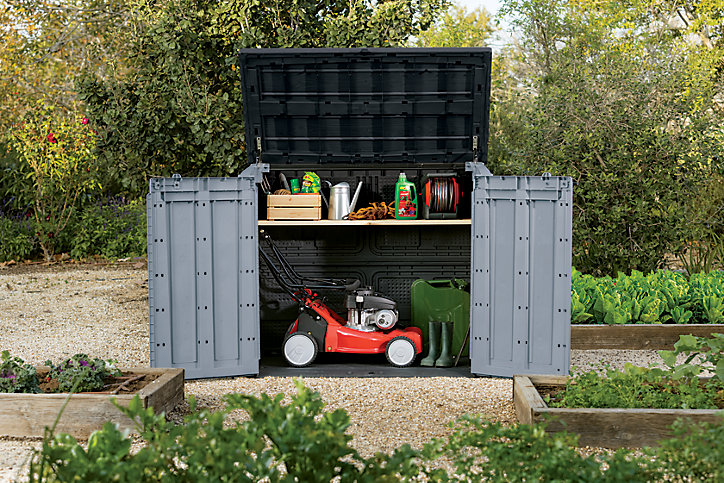Coffre de rangement extérieur Keter Store It Out Max gris clair et noir 1200L