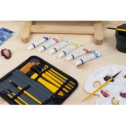 Set de pinceaux acrylique, 10 pièces, dans un étui