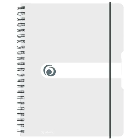 Herlitz Spiralblock transparent klar, 80 Blatt, DIN A4, kariert