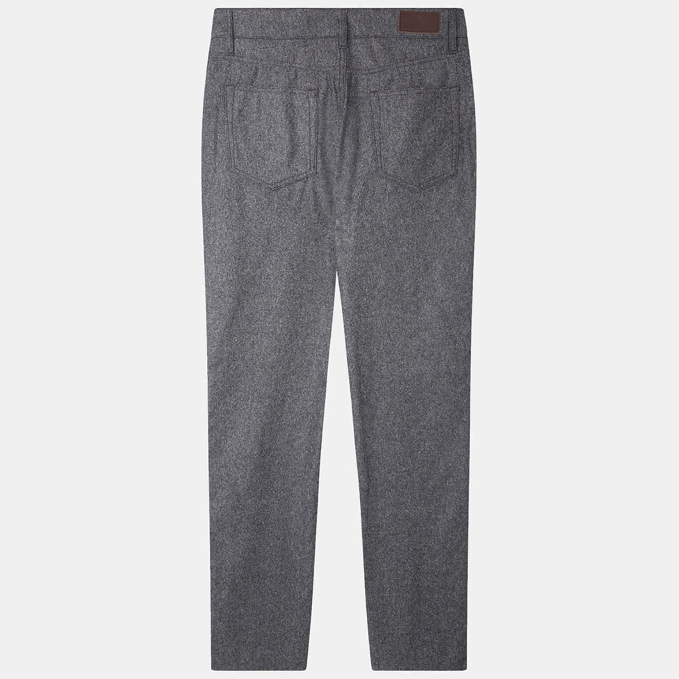 Hackett London Pantalon en Laine mélangée Flanelle moulinée gris