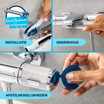 Grohe regendoucheset Quickfix Vitalio Start met handdouche en thermostaatkraan 2 standen chroom