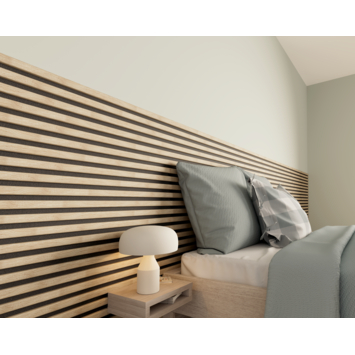 Lattenwand Decowall Acoustic licht eiken 260x30cm,2 stuks (1.56m2)